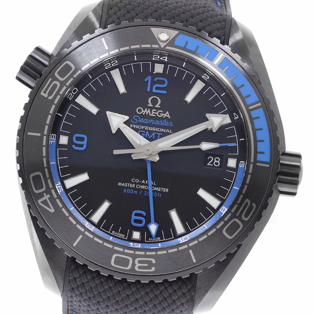 オメガ OMEGA 215.92.46.22.01.002 シーマスター プラネットオーシャン 600M ディープブラック GMT 自動巻き 極美品 箱・保証書付_964283【中古】