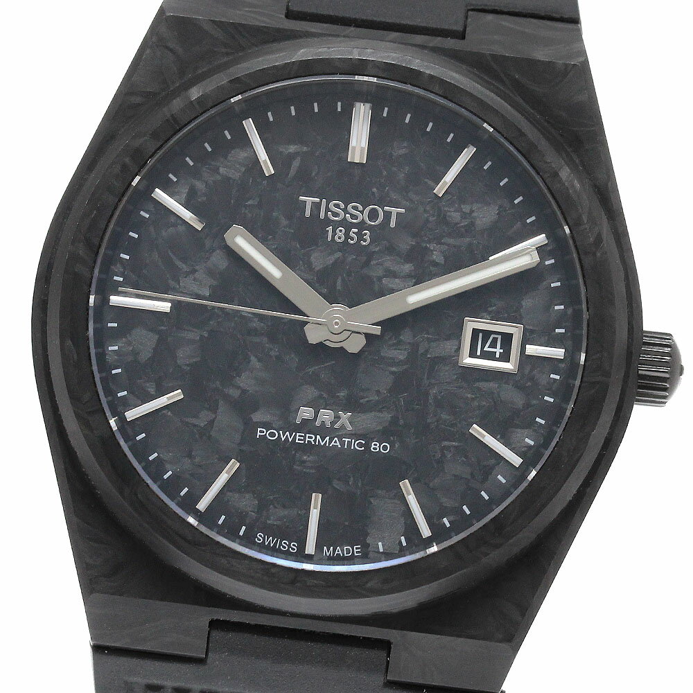 ティソ TISSOT T137.907.97.201.00/T137907 PRX パワーマティック80 カーボン デイト 自動巻き メンズ 美品 _963148【中古】