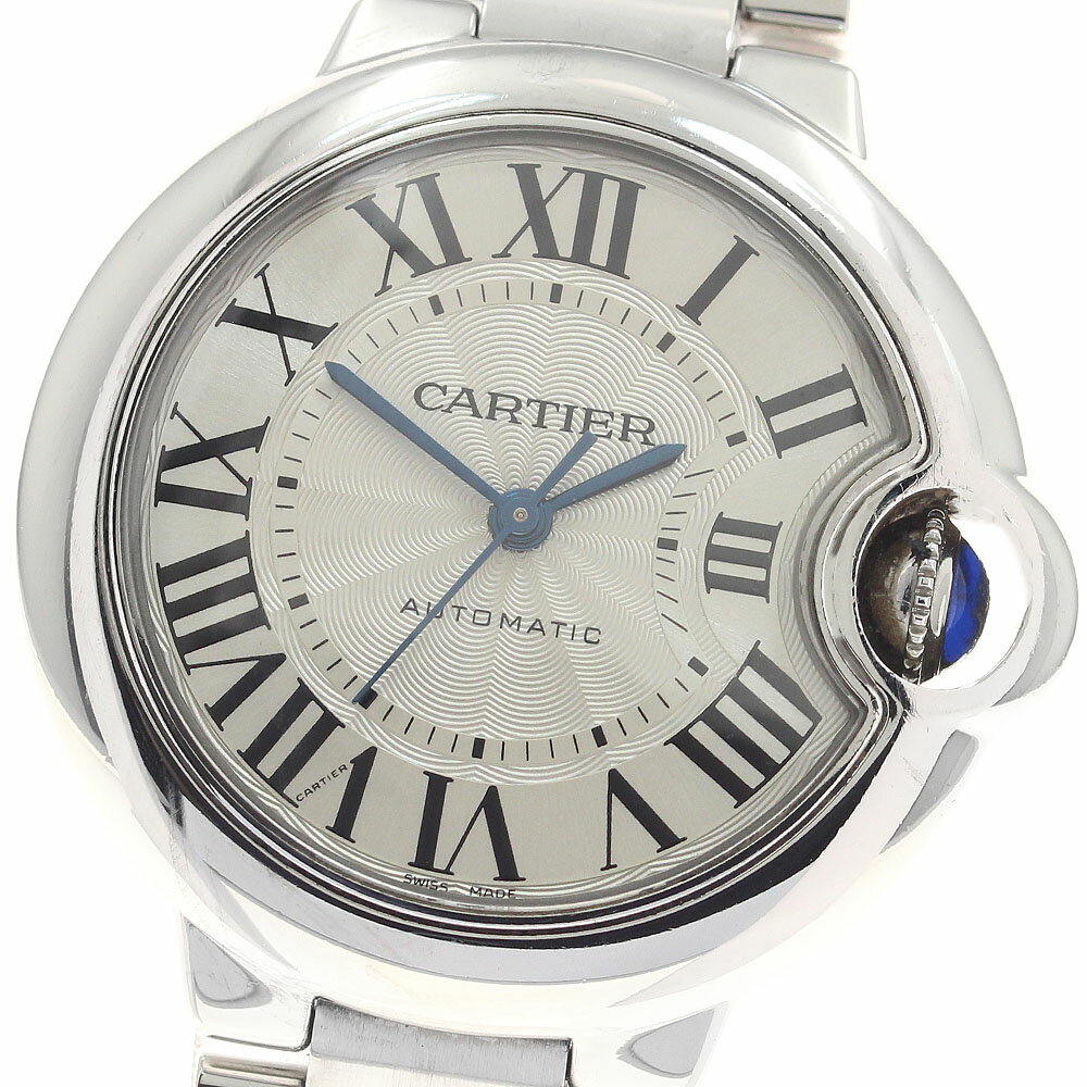 カルティエ CARTIER W6920071 バロンブルー MM 自動巻き ボーイズ 保証書付き_952356【中古】
