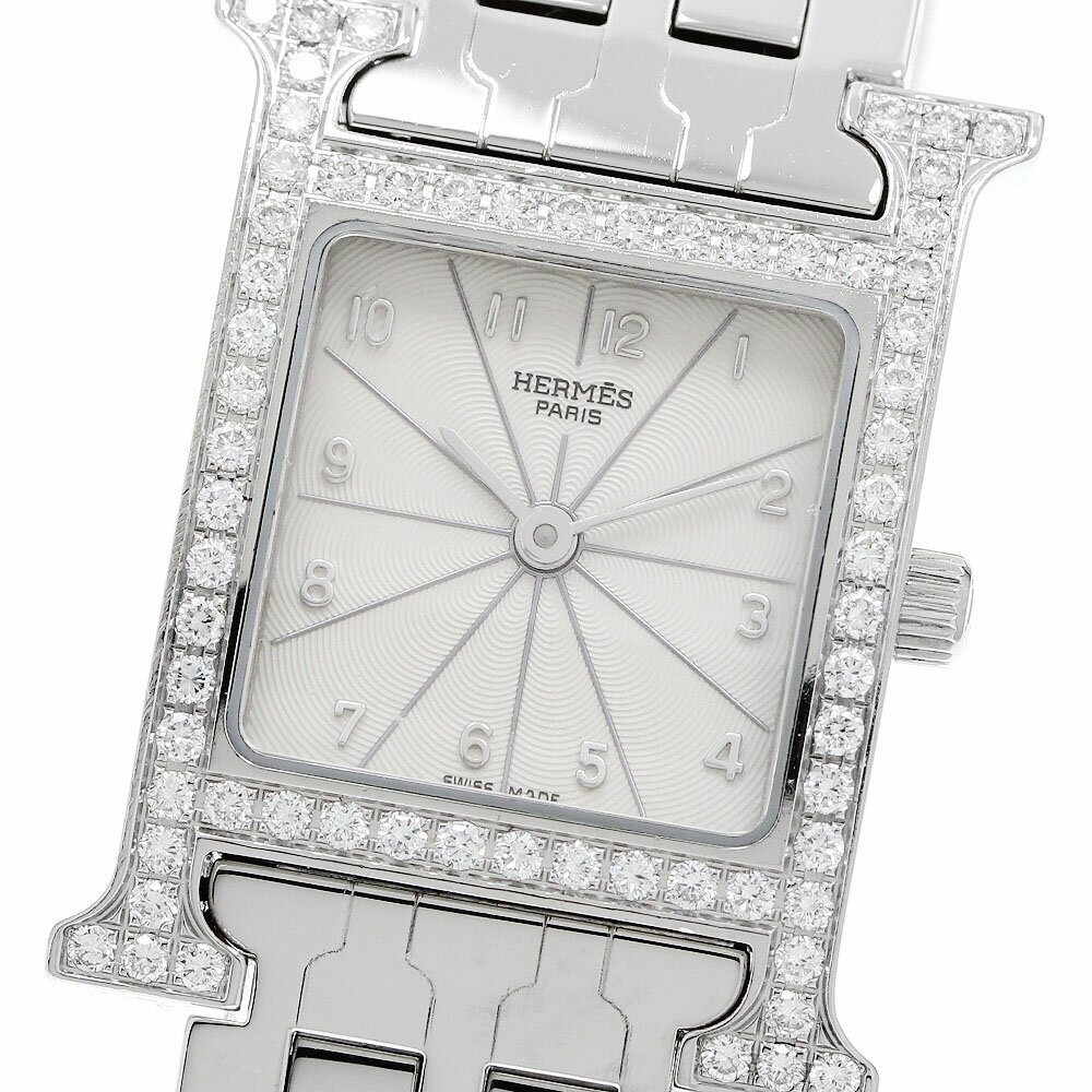 エルメス HERMES HH1.230 Hウォッチ ダイヤベゼル クォーツ レディース _962348【中古】