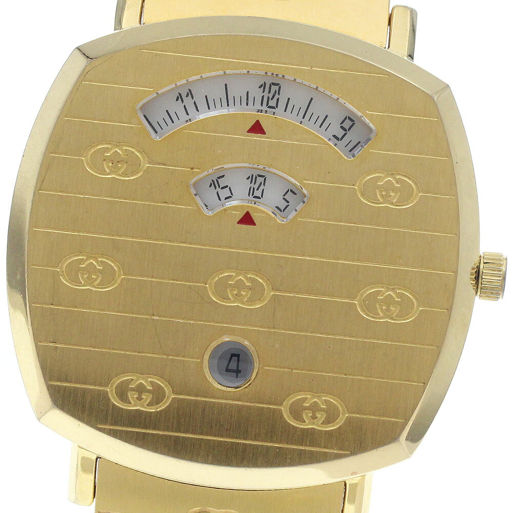 Rakuten - グッチ GUCCI 157.3/YA157409 グリップウォッチ デイト クォーツ メンズ _963357【中古】