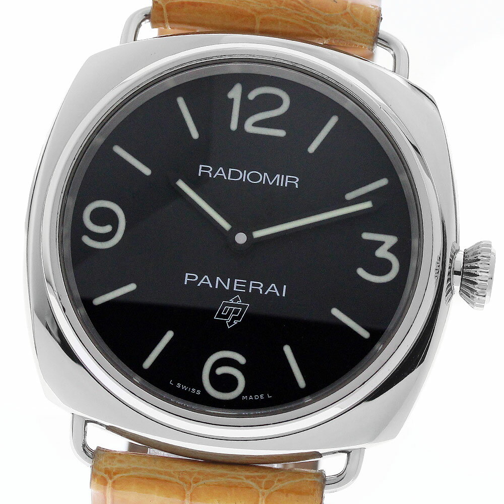 パネライ PANERAI PAM00753 ラジオミール ベース ロゴ 3デイス アッチャイオ 手巻き メンズ 保証書付き_951887【中古】