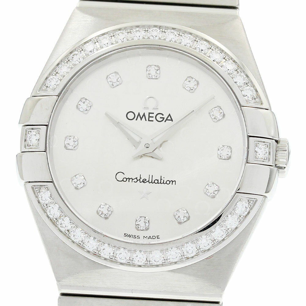 オメガ OMEGA 123.15.27.60.52.001 コンステレーション ブラッシュ 12P ダイヤベゼル クォーツ レディース 良品 保証書付き_965529【中古】