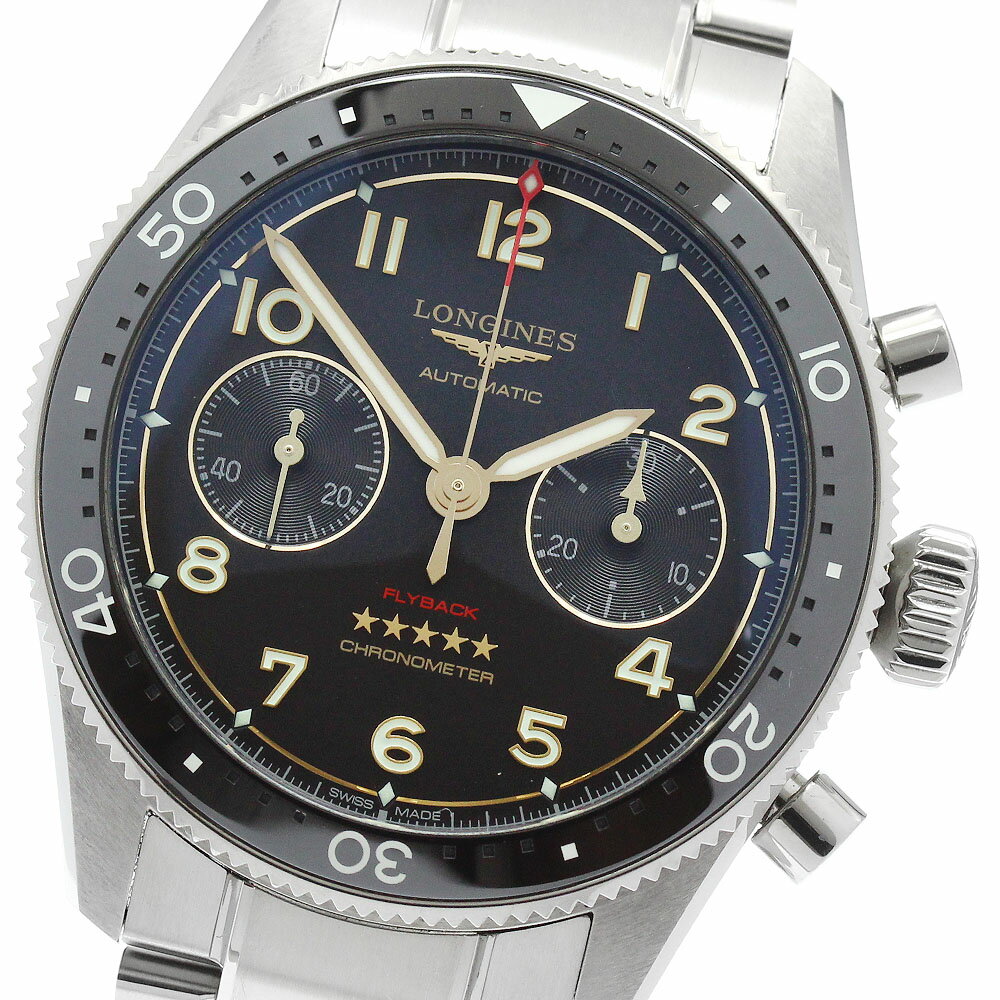 ロンジン LONGINES L3.821.1.53.6 スピリット フライバック チタニウム 自動巻き メンズ 美品 箱・保証書付き_958665【中古】