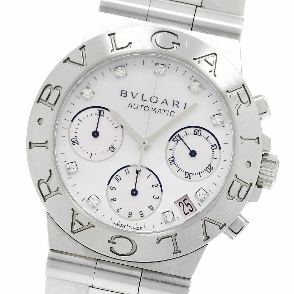 ブルガリ BVLGARI CH35S ディアゴノ クロノグラフ デイト 自動巻き メンズ 良品 保証書付き_963045【中古】