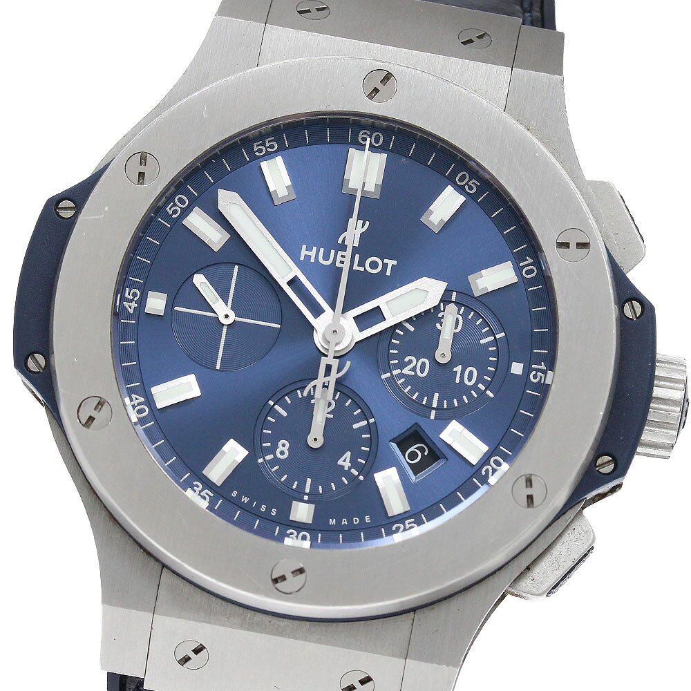 ウブロ HUBLOT 301.SX.7170.LR ビッグバン スチール ブルー クロノグラフ デイト 自動巻き メンズ _964273【中古】