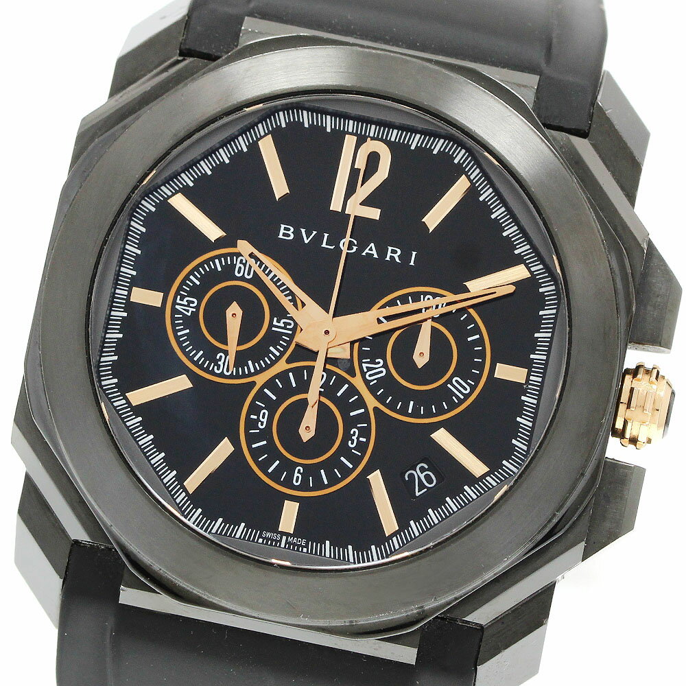 ブルガリ BVLGARI BGO41SCH オクト ウルトラネロ クロノグラフ 自動巻き メンズ _965150【中古】