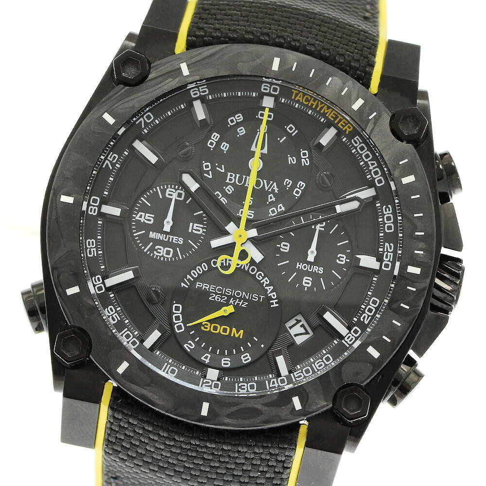 ブローバ BULOVA 98B312 プレシジョニスト クロノグラフ クォーツ メンズ 極美品 箱・保証書付き_959969【中古】