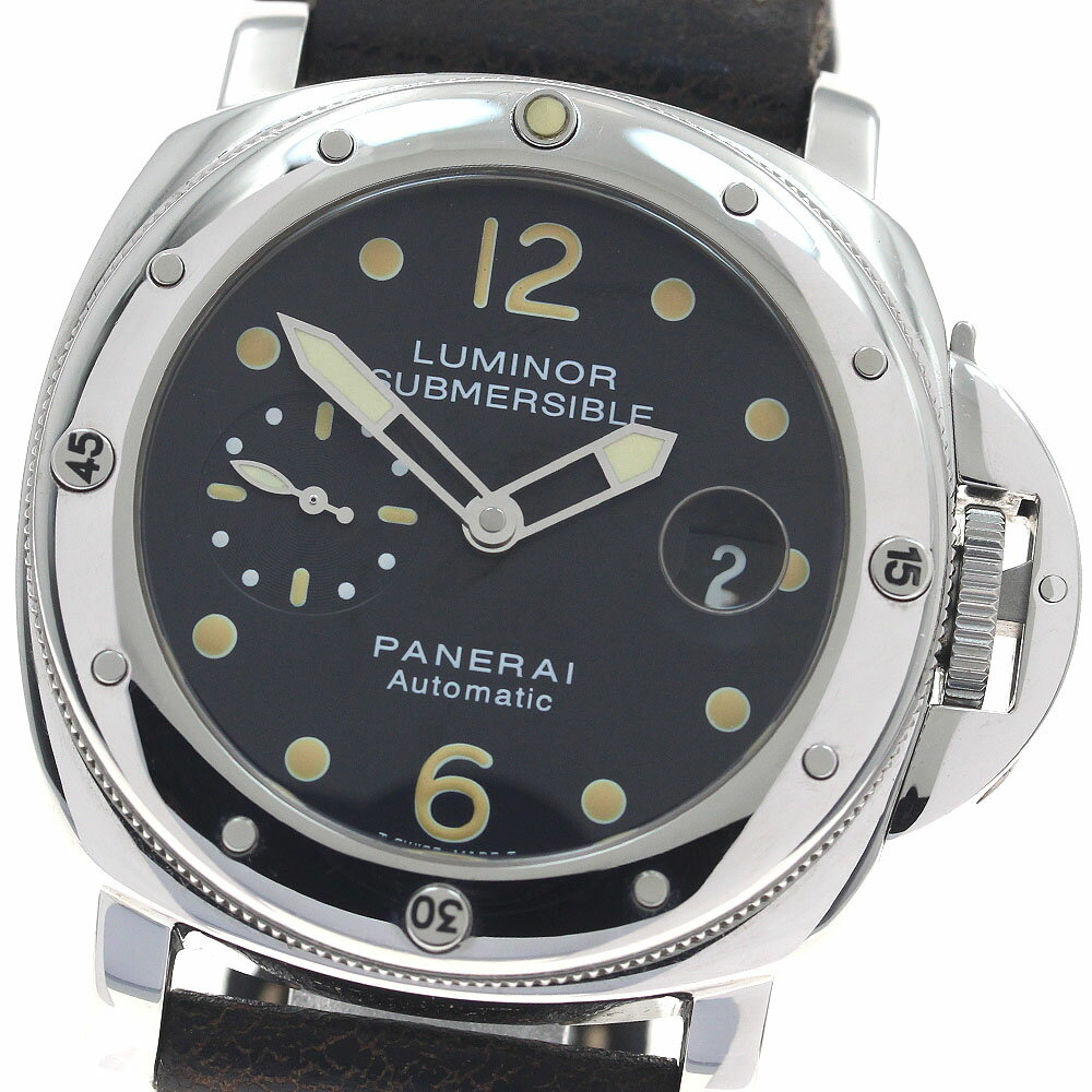 パネライ PANERAI PAM00024 ルミノール サブマーシブル ピカサブ デイト スモールセコンド 自動巻き メンズ 箱・保証書付き_961302【中古】