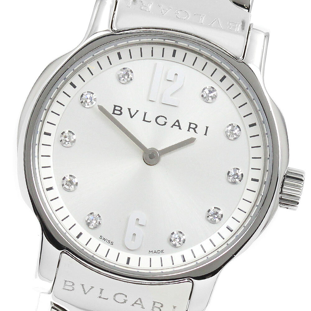 ブルガリ BVLGARI ST29S ソロテンポ 10Pダイヤ クォーツ レディース 箱・保証書付き_961569【中古】