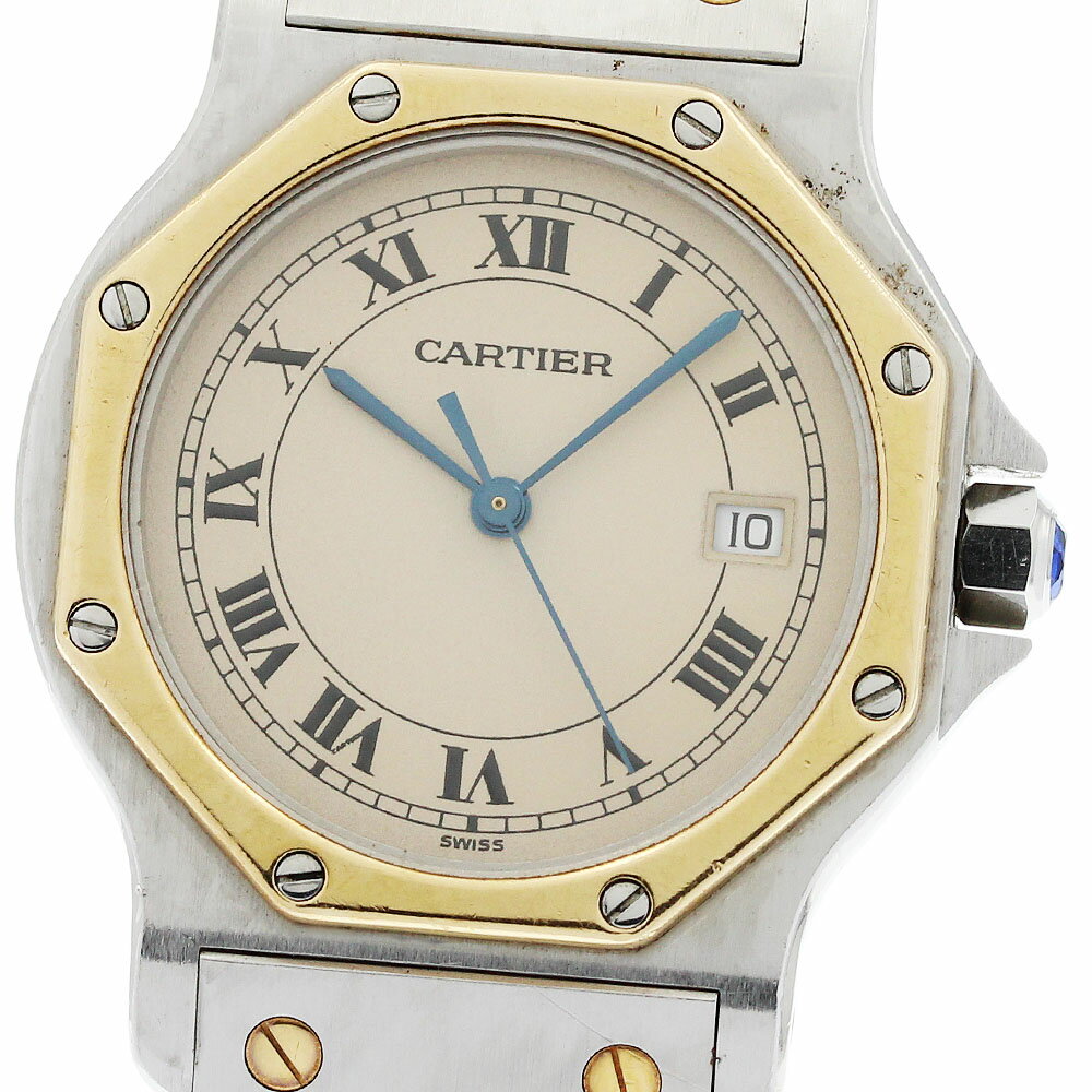 カルティエ CARTIER W2001583 サントスオクタゴン LM デイト YGベゼル クォーツ メンズ _965461【中古】