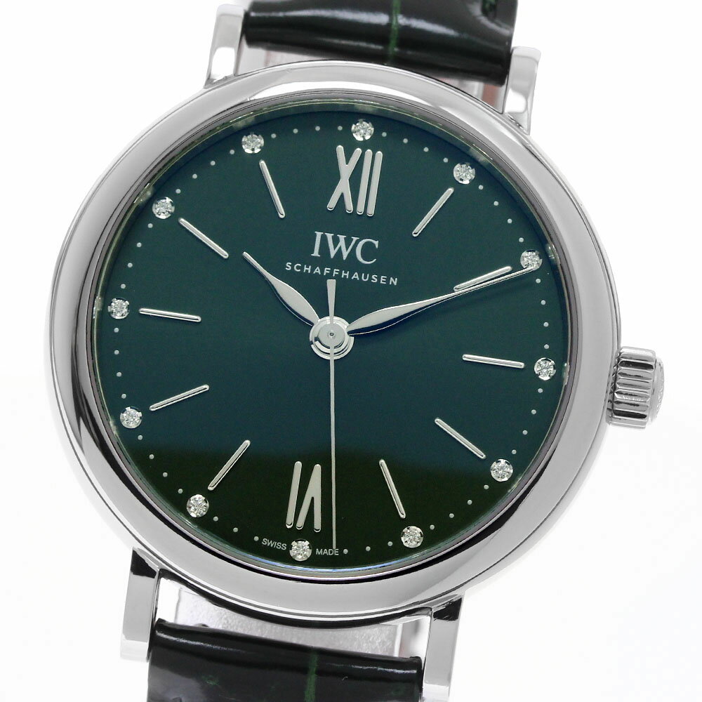 IWC IWC SCHAFFHAUSEN IW357405 ポートフィノ オートマティック 34 12Pダイヤ 自動巻き レディース 良品 保証書付き_965533