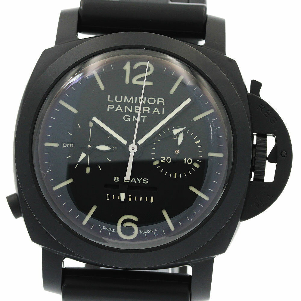 パネライ PANERAI PAM00317 ルミノール クロノ モノプルサンテ GMT 8デイズ 手巻き メンズ 良品 内箱・保証書付き_966599【中古】