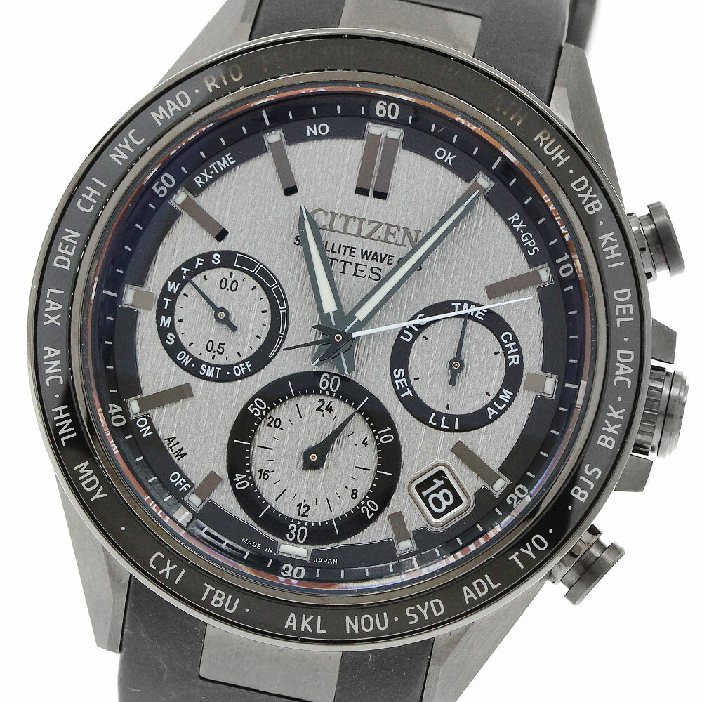 シチズン CITIZEN CC4055-14H アテッサ ACT Line エコドライブ ソーラー電波 メンズ 美品 箱・保証書付き_966600【中古】