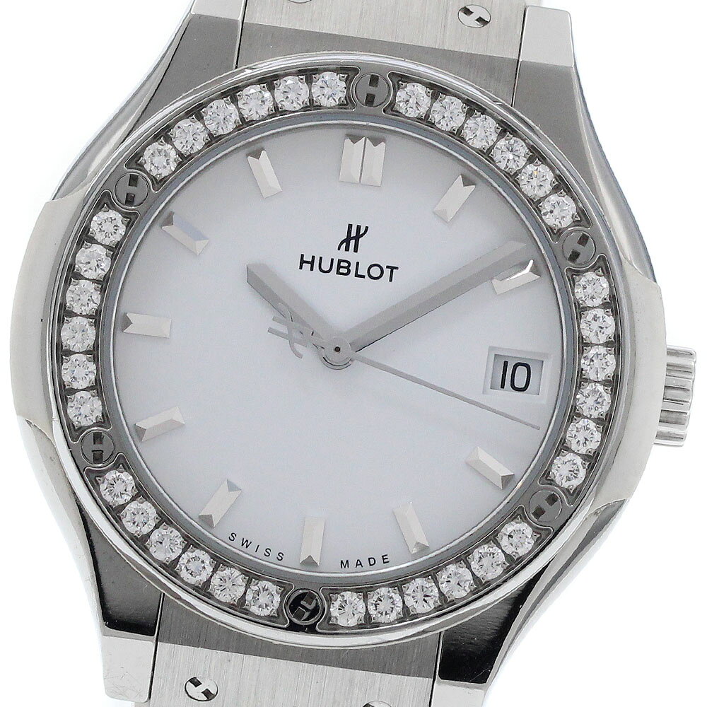 ウブロ HUBLOT 581.NE.2010.LR.1204 クラシックフュージョン ダイヤベゼル クォーツ レディース _957287