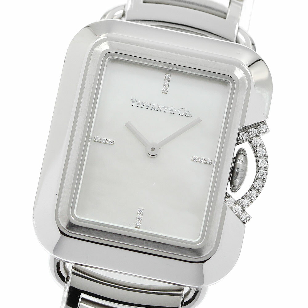 ティファニー TIFFANY&Co. 69546161 Tレクタングル リューズガードダイヤ クォーツ レディース 良品 _957470【中古】