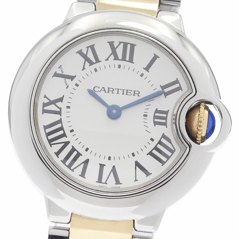 カルティエ CARTIER W69007Z3 バロンブルー SM クォーツ レディース 良品 保証書 ...
