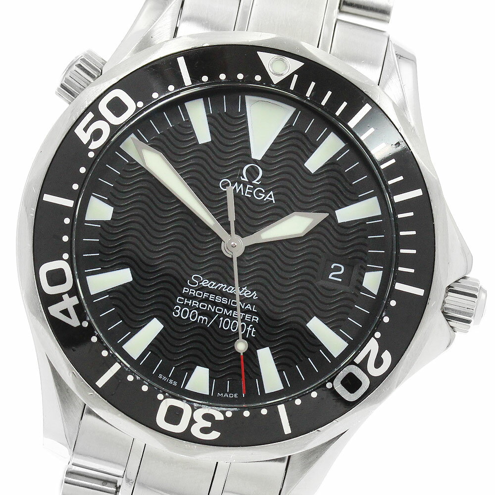 オメガ OMEGA 2254.50 シーマスター300 デイト メンズ 保証書付き_962880【中 ...
