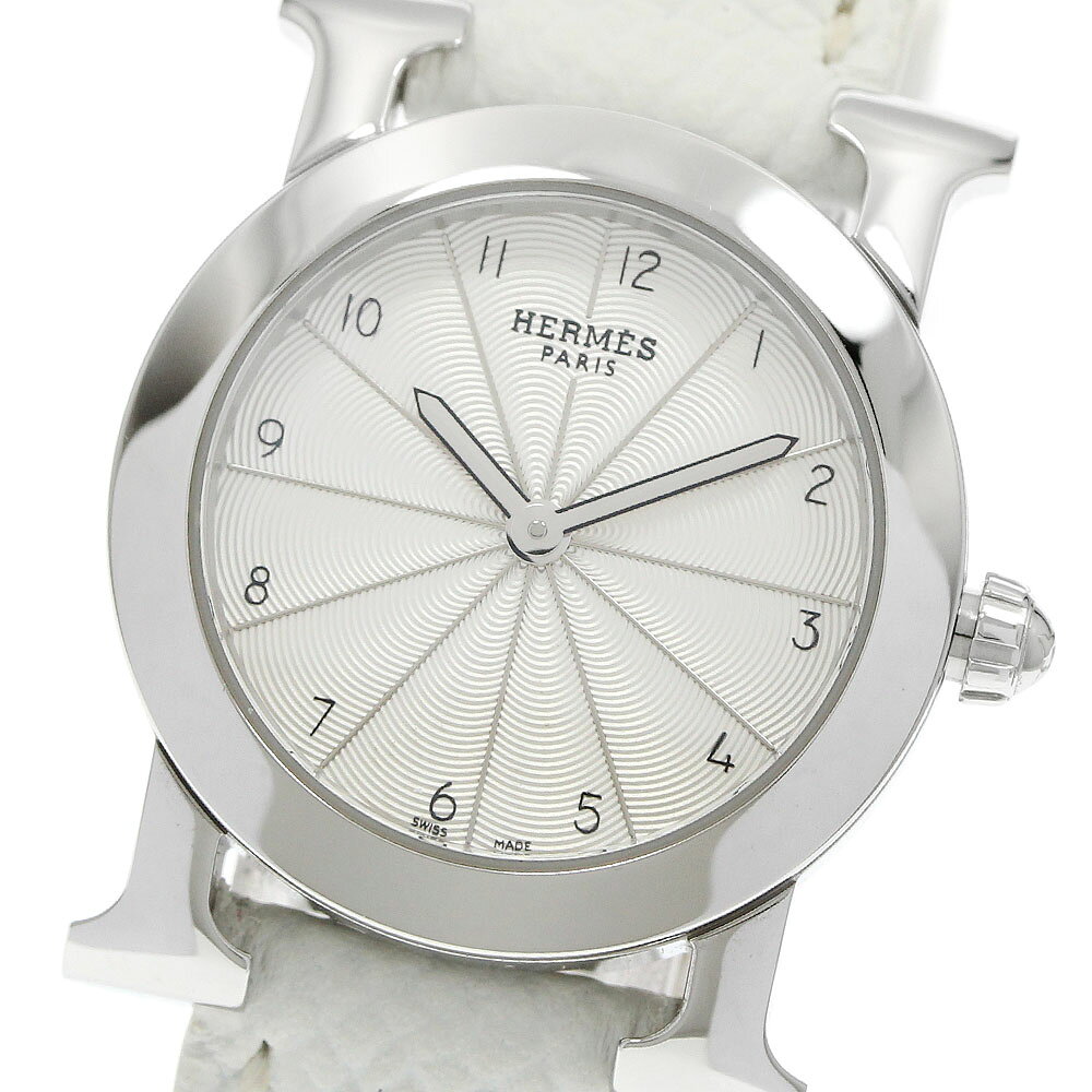 エルメス HERMES HR1.210 Hウォッチ ロンド クォーツ レディース 良品 内箱付き_965129【中古】