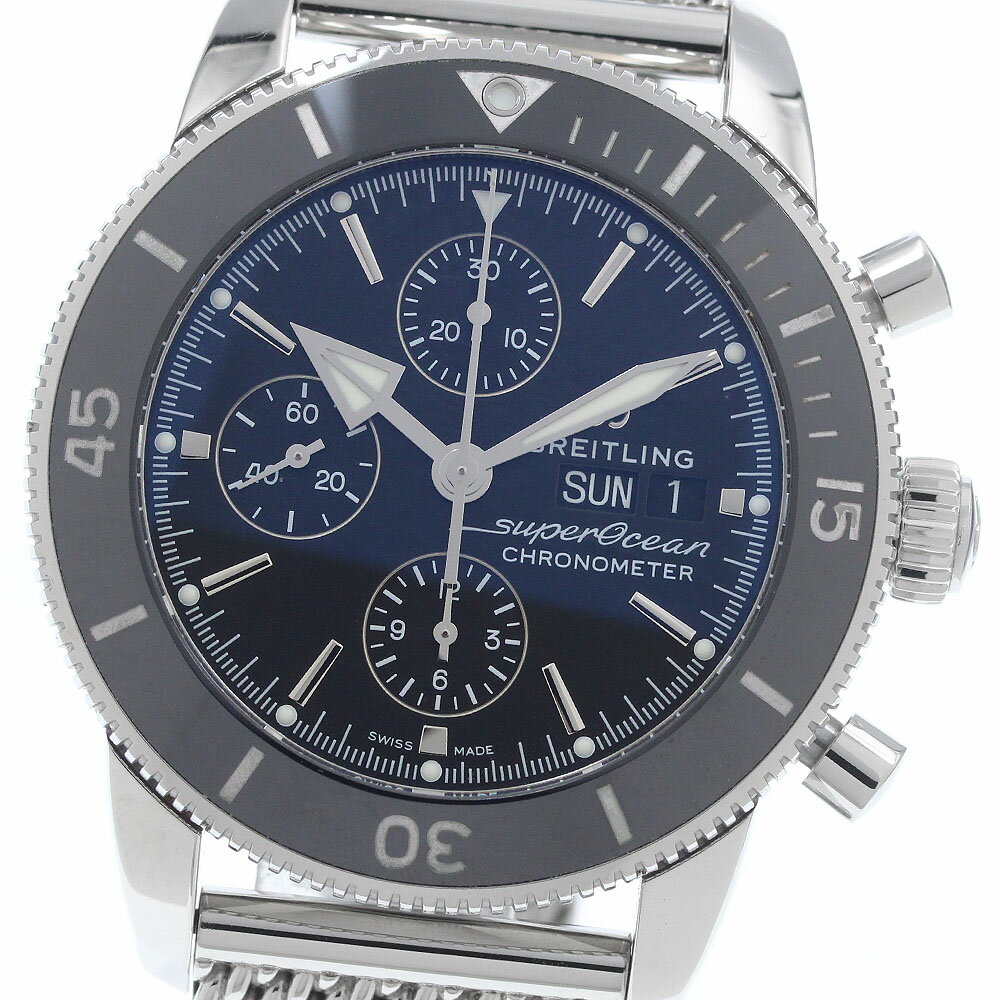 ブライトリング BREITLING A13313 スーパーオーシャン ヘリテージ2 クロノグラフ デイデイト 自動巻き メンズ 良品 保証書付き_966432【中古】