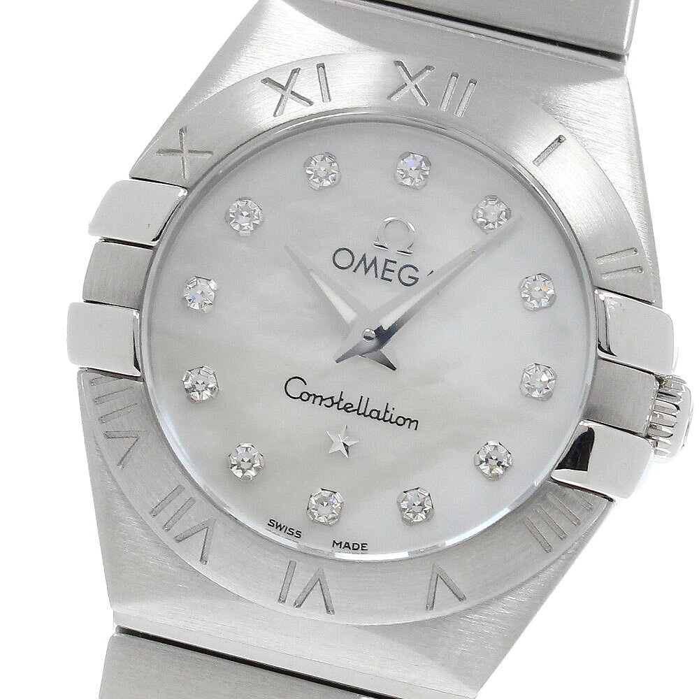 オメガ OMEGA 123.10.24.60.55.001 コンステレーション ブラッシュ 12Pダイヤ クォーツ レディース 良品 保証書付き_966438【中古】