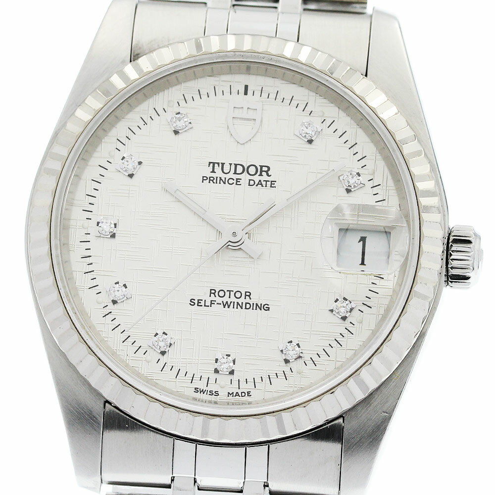 チュードル TUDOR 74034 プリンスデイト 10Pダイヤ WGベゼル 自動巻き メンズ 保証 ...