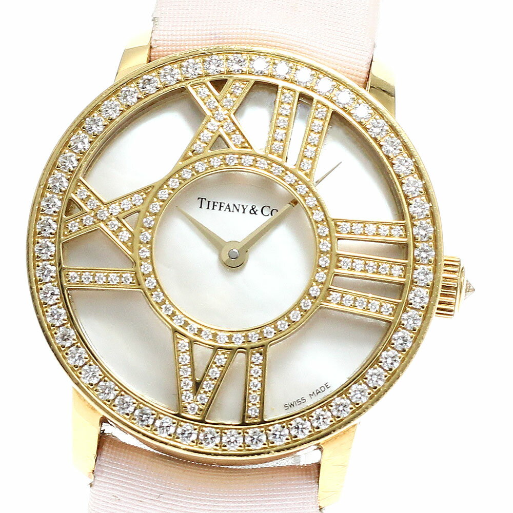 ティファニー TIFFANY&Co. Z1900.10.50E91A40B アトラス カクテルラウンド K18YG ダイヤベゼル クォーツ レディース 保証書付き_964320【中古】