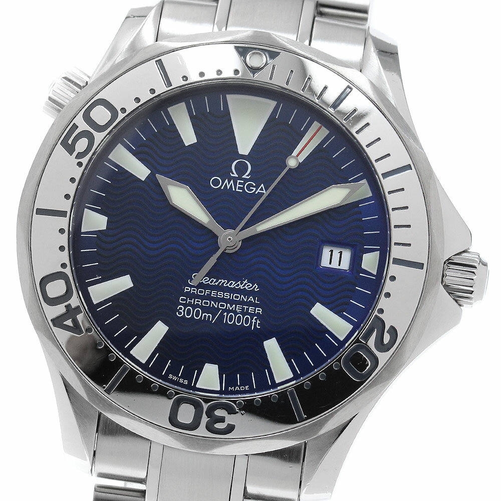 オメガ OMEGA 2255.80 シーマスター300 デイト 自動巻き メンズ 良品 保証書付き_ ...