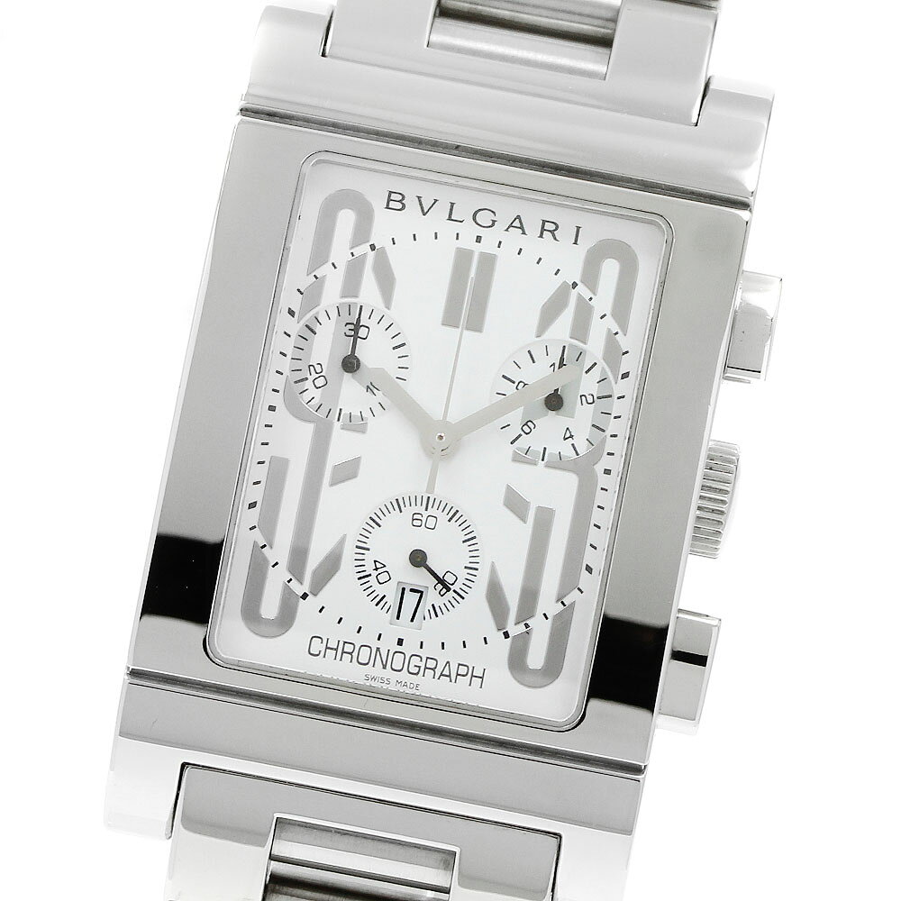 ブルガリ BVLGARI RTC49S レッタンゴロ デイト クロノグラフ クォーツ メンズ 良品 _965255【中古】