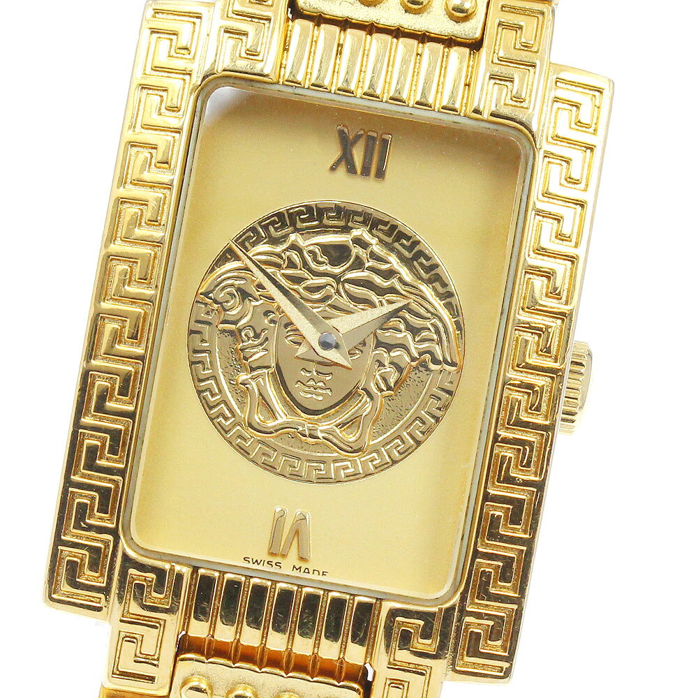 ヴェルサーチ VERSACE 7009019 メデューサ クォーツ レディース 内箱・保証書付き_967588【中古】