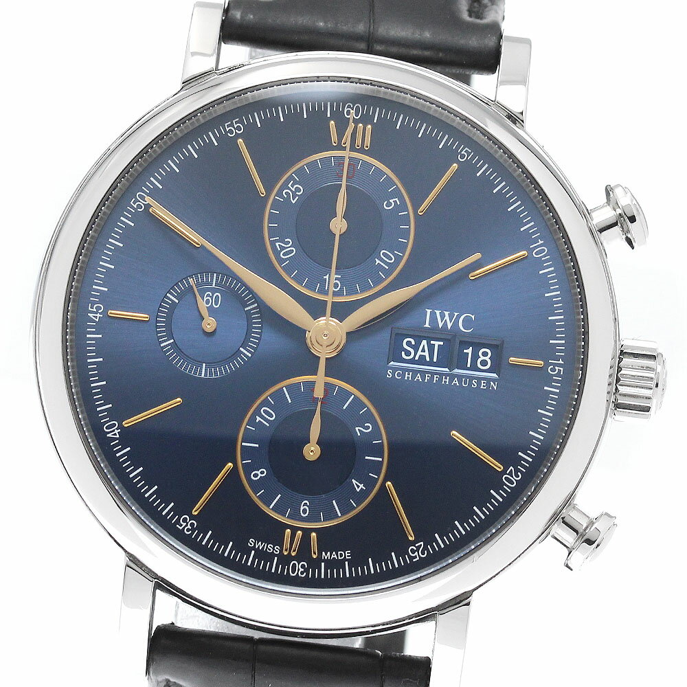 IWC SCHAFFHAUSEN IW391036 ポートフィノ クロノグラフ デイデイト 自動巻き メンズ 保証書付き_966361【中古】