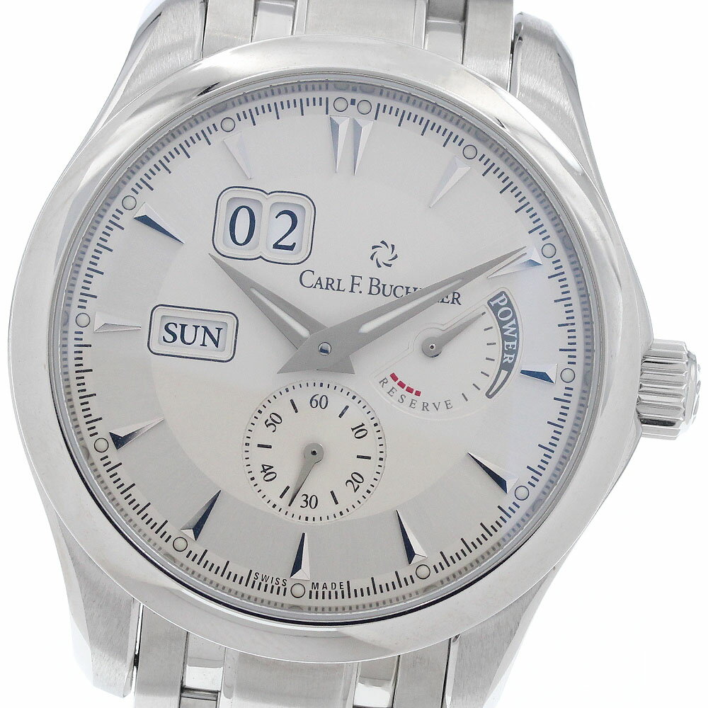 カール F.ブヘラ CARL F.BUCHERER 00.10912.08.13.21 マネロ デイデイト パワーリザーブ 自動巻き メンズ 良品 保証書付き_966485【中古】