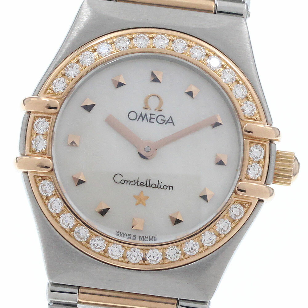オメガ OMEGA 1368.71 コンステレーションミニ マイチョイス ダイヤベゼル クォーツ レディース 美品 _966516【中古】