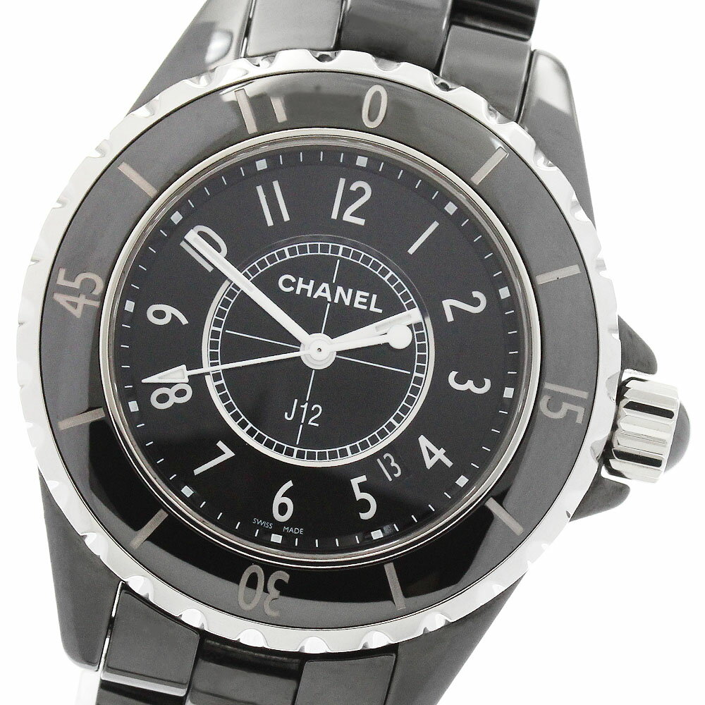 シャネル CHANEL H0682 J12 黒セラミック 33MM デイト クォーツ レディース 美品 _930465【中古】