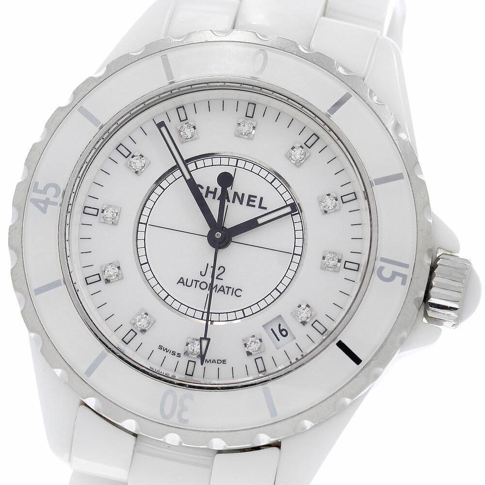 シャネル CHANEL H1629 J12 38mm 白セラミック 12Pダイヤ 自動巻き メンズ  ...