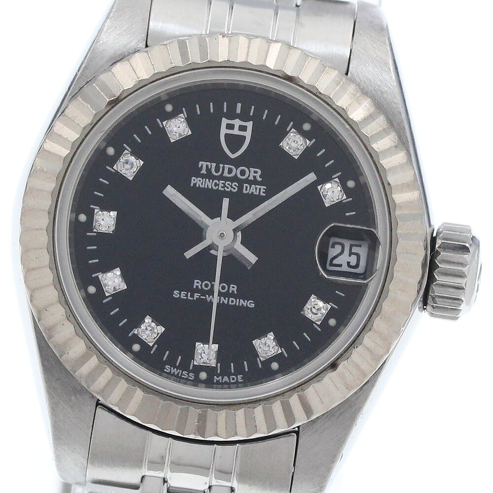 チュードル TUDOR 92514 プリンセスデイト WGベゼル 10Pダイヤ 自動巻き レディース ...