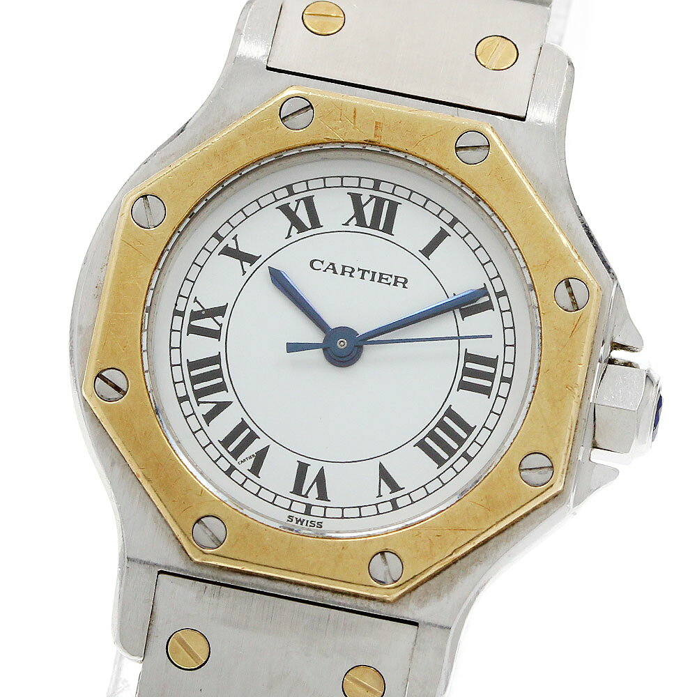 カルティエ CARTIER サントスオクタゴンSM YGコンビ 自動巻き レディース _962567【中古】