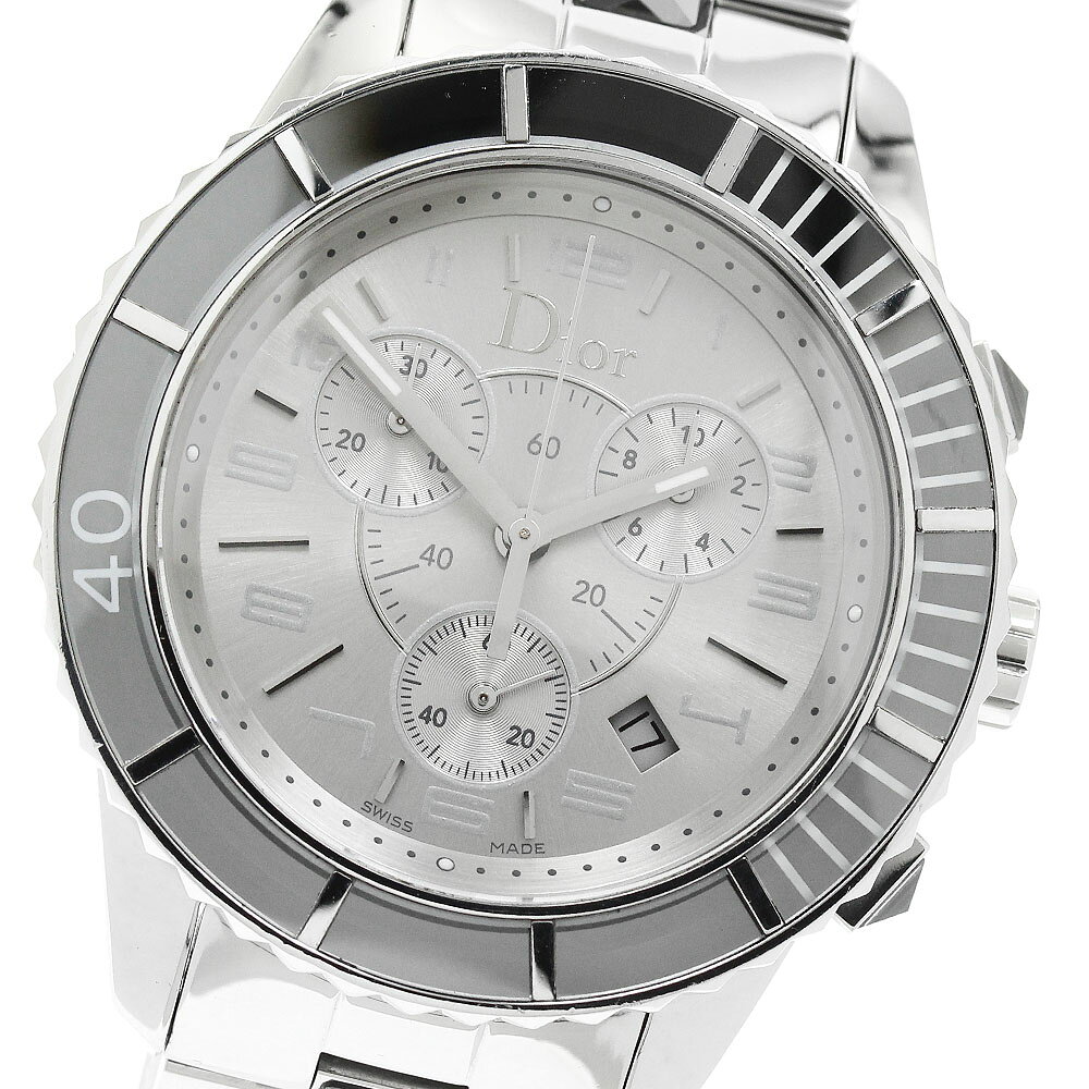 ディオール Dior CD114312 クリスタル クロノグラフ クォーツ メンズ _965438【中古】