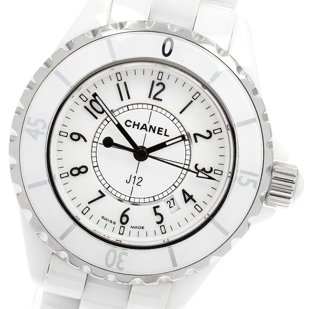 シャネル CHANEL H0968 J12 33mm 白セラミック デイト クォーツ レディース 良品 _947211【中古】