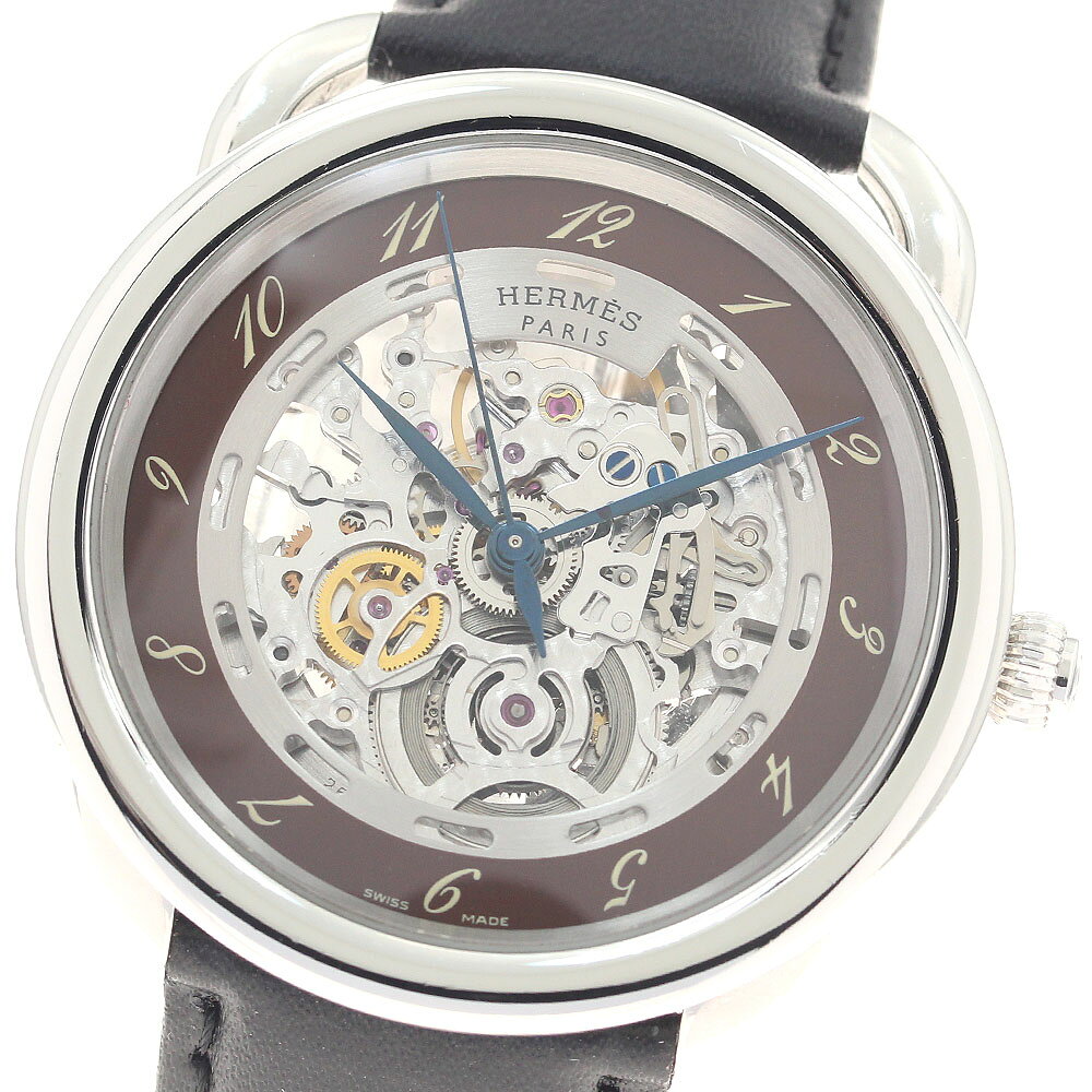 エルメス HERMES AR6.710a アルソー スケルトン 自動巻き メンズ 保証書付き_960010【中古】