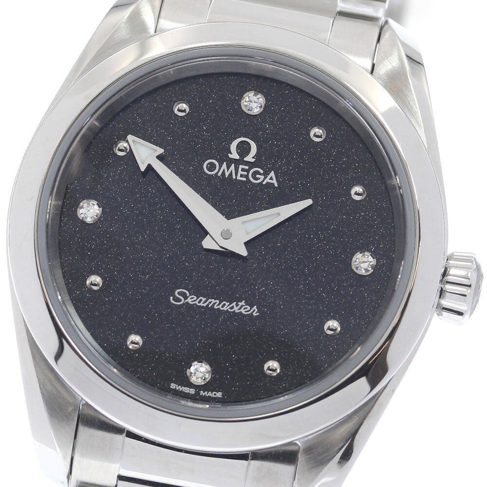 オメガ OMEGA 220.10.28.60.51.001 シーマスター アクアテラ 150M 4Pダイヤ クォーツ レディース 良品 箱・保証書付き_965938【中古】
