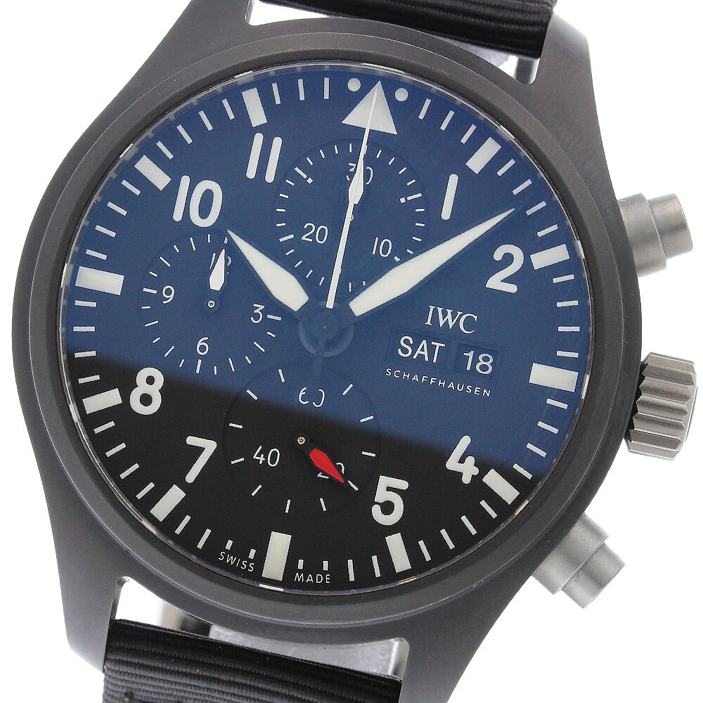 IWC IWC SCHAFFHAUSEN IW389101 パイロットウォッチ トップガン デイデイト クロノグラフ 自動巻き メンズ 保証書付き_967202【中古】