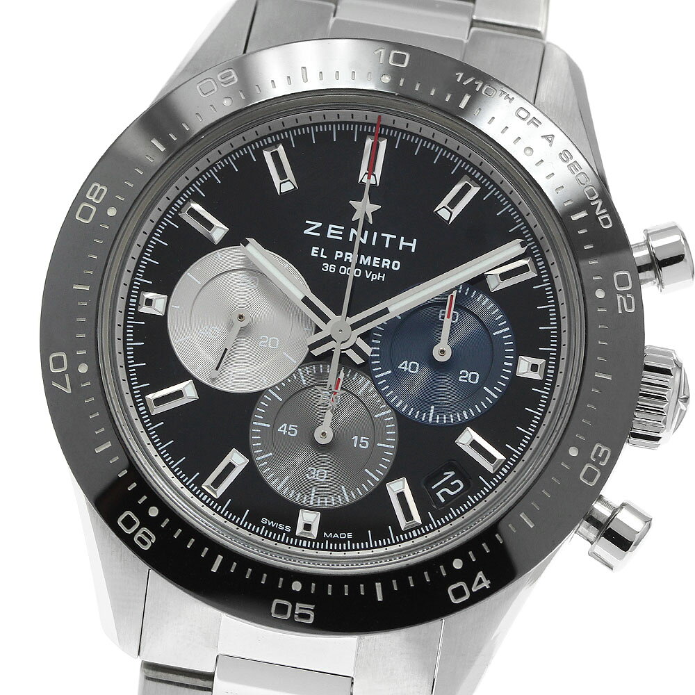 ゼニス ZENITH 03.3100.3600/21.M3100 クロノマスター スポーツ デイト クロノグラフ 自動巻き メンズ 美品 保証書付き_967345【中古】
