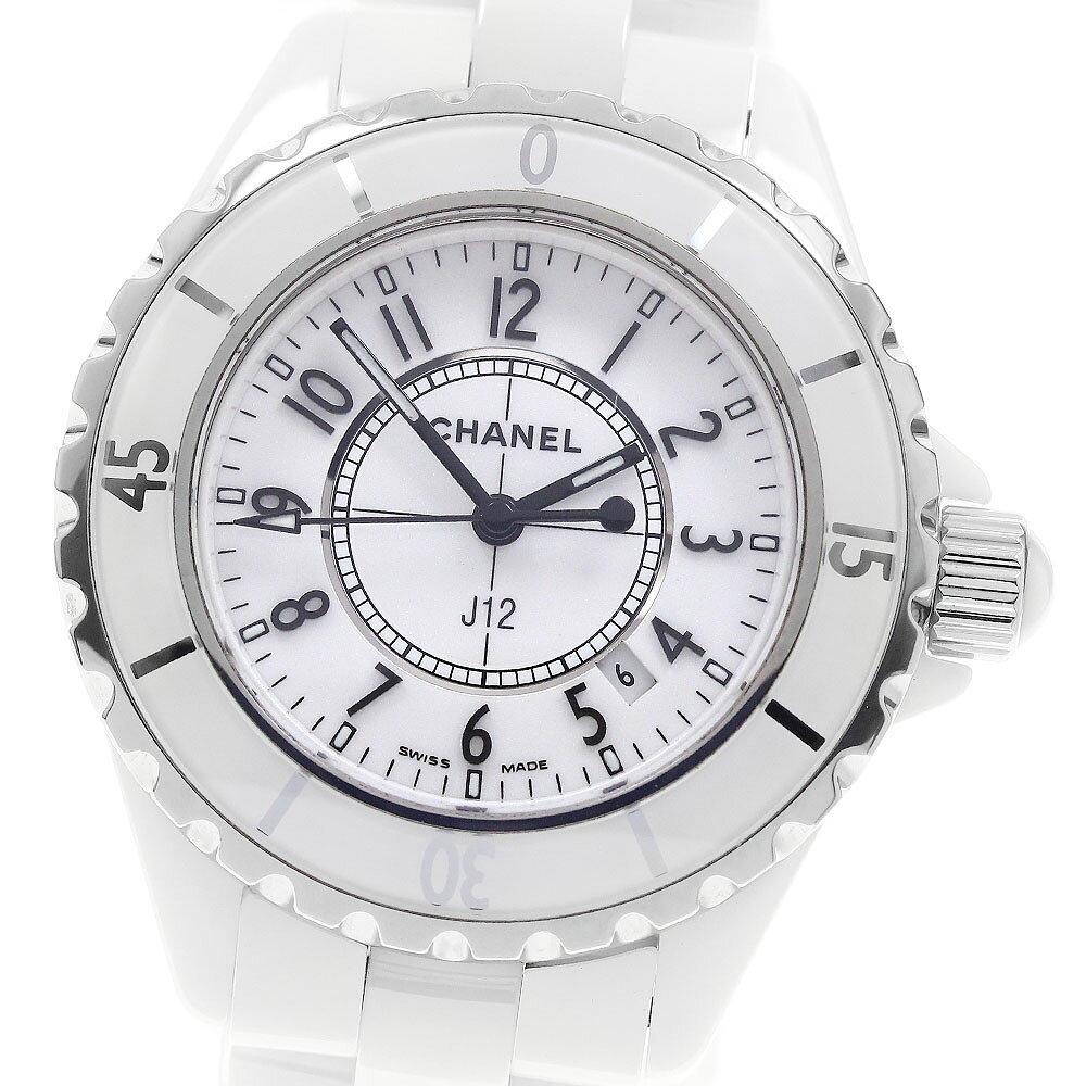 シャネル CHANEL H0968 J12 33mm 白セラミック デイト クォーツ レディース 良品 _923532【中古】