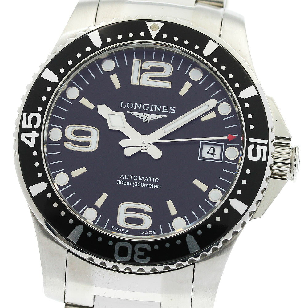 ロンジン LONGINES L3.741.4 ハイドロ コンクエスト デイト 自動巻き メンズ 保証書付き_962513【中古】