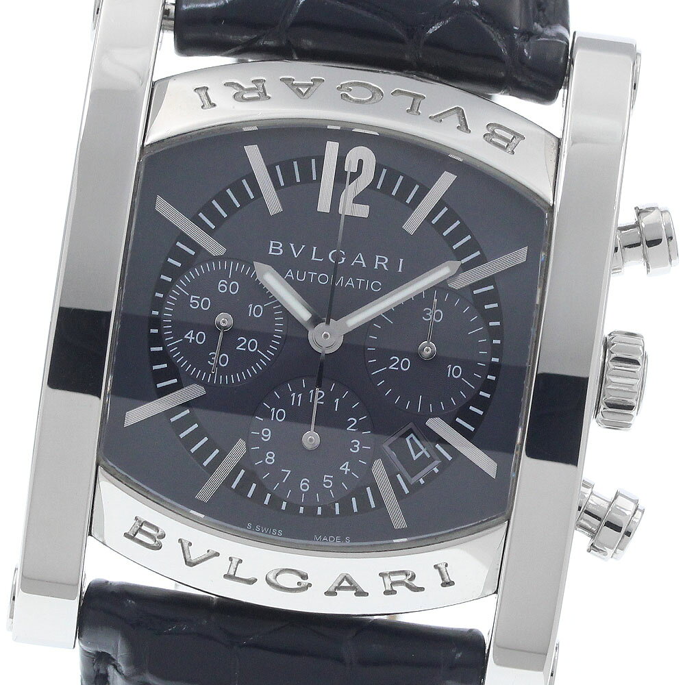 ブルガリ BVLGARI AA44SCH アショーマ クロノグラフ デイト 自動巻き メンズ 箱・保証書付き_964387【中古】