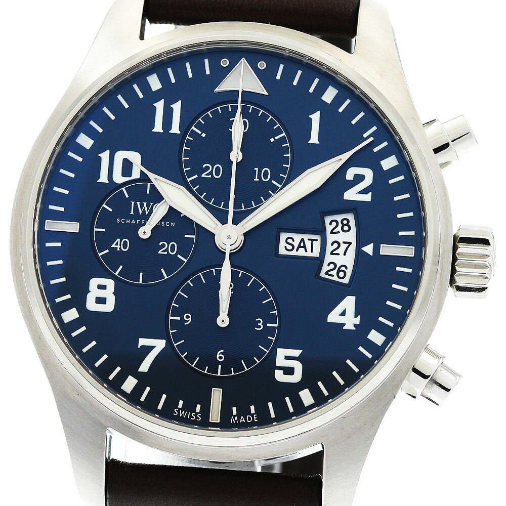 IWC IWC SCHAFFHAUSEN IW377706 パイロットウォッチ クロノグラフ プティ・プランス デイデイト 自動巻き メンズ 保証書付き_967609【中古】