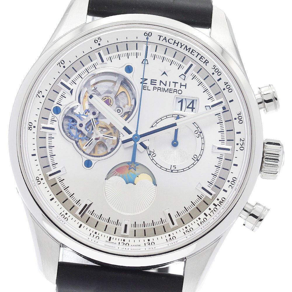 ゼニス ZENITH 03.2160.4047 エルプリメロ クロノマスター オープン グランドデイト ムーン＆サンフェイズ 自動巻き メンズ 良品 _967946【中古】