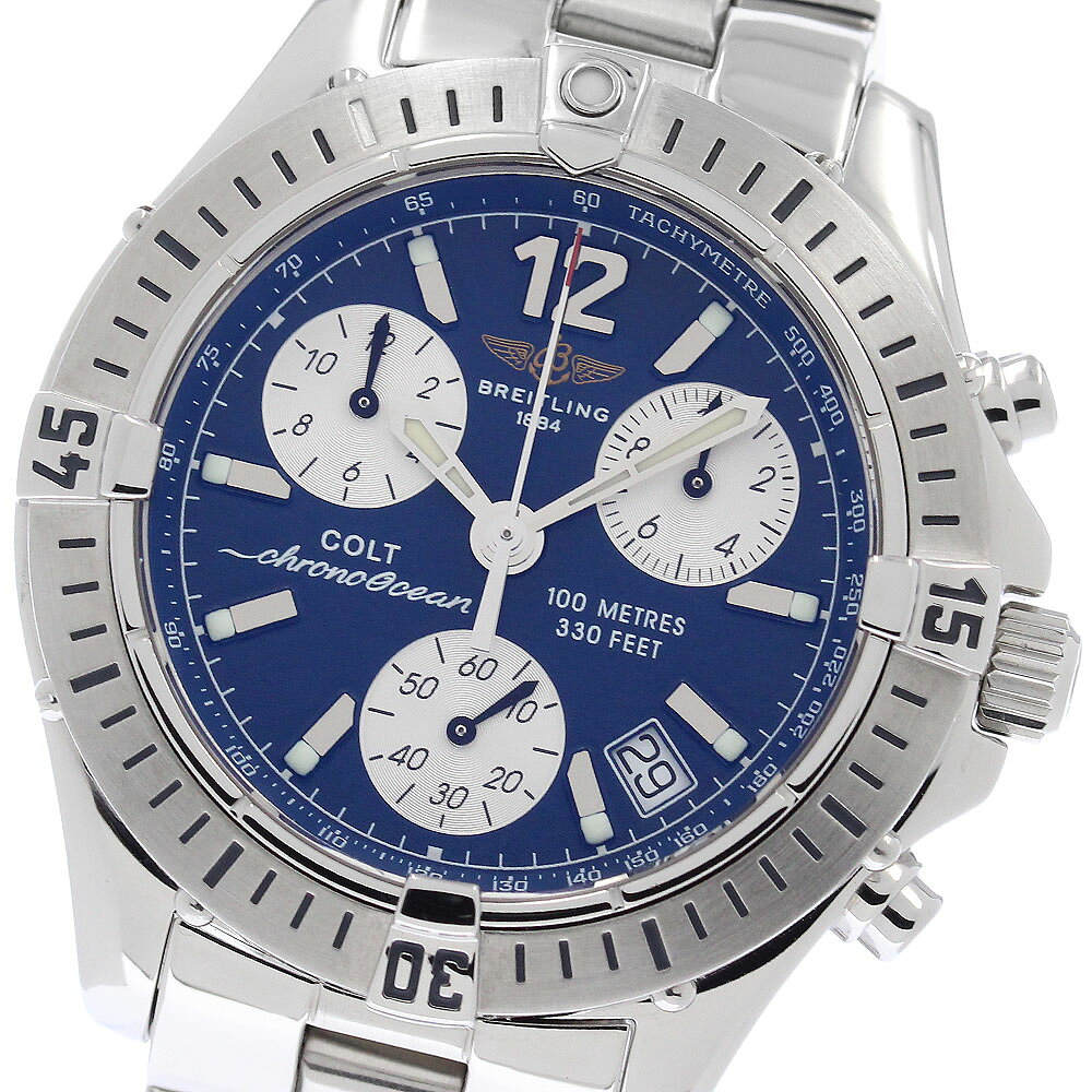 ブライトリング BREITLING A53350 コルト クロノオーシャン デイト クォーツ メンズ 美品 箱・保証書付き_968068【中古】