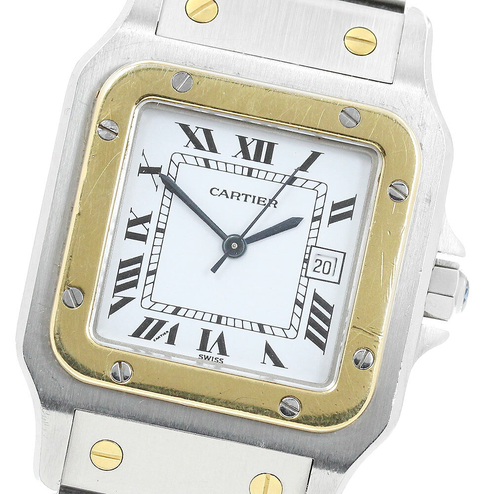 カルティエ CARTIER サントスガルベLM デイト YGベゼル 自動巻き メンズ _962709【中古】